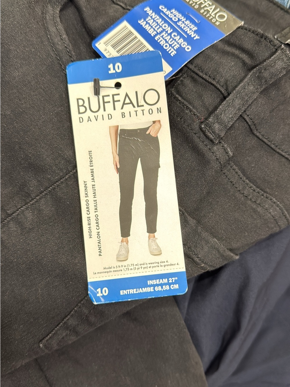 Buffalo David Bitton Black Cargo Skinny Jeans